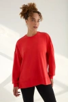 Kada The Cupro Oversized Crew Sweatshirt In Red