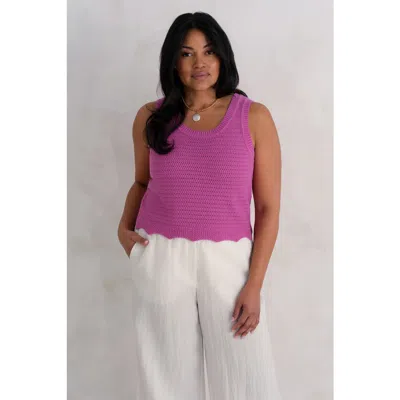 Kada The Open Knit Tank In Pink