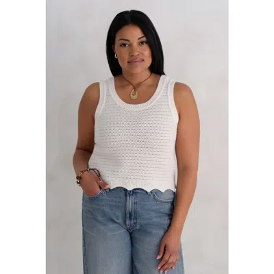 Kada The Open Knit Tank In White