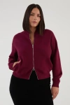 Kada The Sweater Bomber Jacket In Burgundy