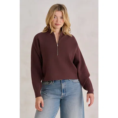 Kada The Woodland Waffle Half Zip In Purple