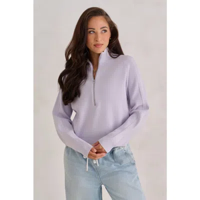 Kada The Woodland Waffle Half Zip In Purple