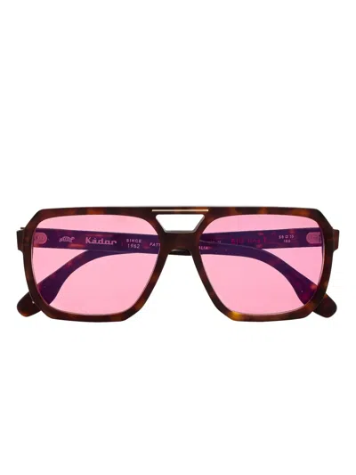 Kador Big 4 Geometric-frame Glasses In Brown