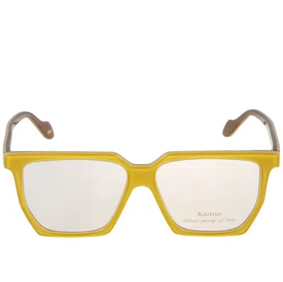 Kador Charlize Geometric-frame Glasses In Yellow