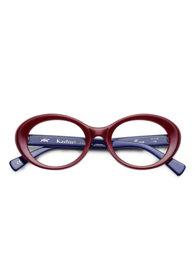 Kador Round-frame Glasses In Burgundy