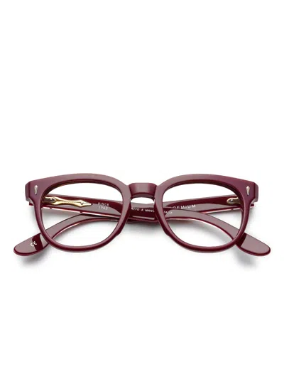 Kador Round-frame Glasses In Red