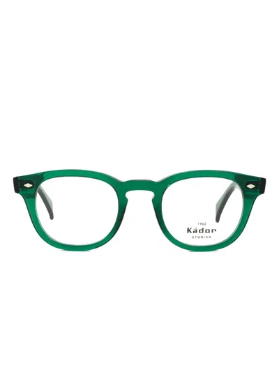 Kador Woody Round-frame Glasses In Green