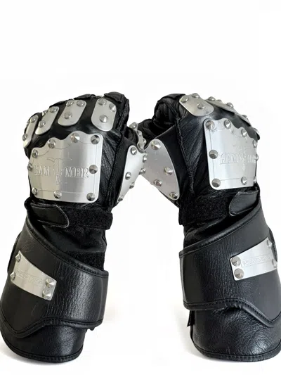 Pre-owned Kadoya Hammer Spike Studded Armor Leather Gauntlet Glove In Black