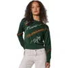 Kadyluxe Green Miami Hurricanes Love Note Embroidered Pullover Sweater In Green