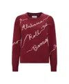 Kadyluxe Women's Crimson Alabama Crimson Tide Love Note Embroidered Pullover Sweater In Red