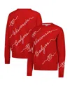 Kadyluxe Women's Red Wisconsin Badgers Love Note Embroidered Pullover Sweater In Red