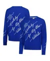 Kadyluxe Royal Kentucky Wildcats Love Note Embroidered Pullover Sweater In Blue