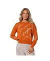 Kadyluxe Women's Texas Orange Texas Longhorns Love Note Embroidered Pullover Sweater In Orange