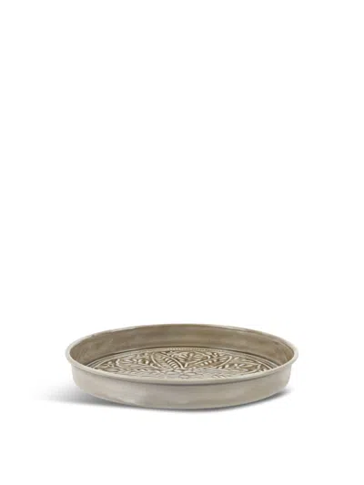 Kaemingk Embossed Decorative Tray In Grey