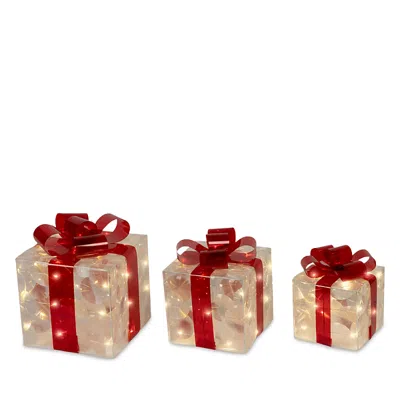 Kaemingk Led Light Gift Box, Set Of 3 In Multi