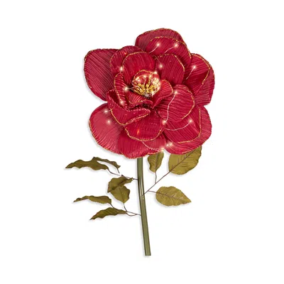 Kaemingk Velvet Rose Led Flower In Red