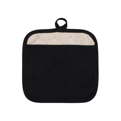 Kaf Home 100% Cotton Potholder In Black