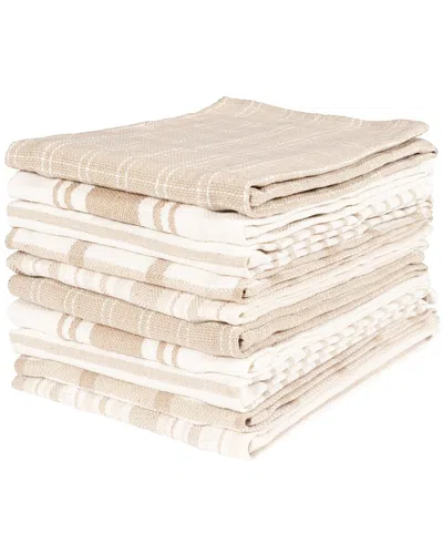 Kaf Home Assorted Flat Kitchen Towels Set Of 10 In Neutral