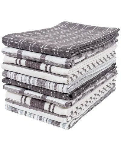 Kaf Home Assorted Flat Kitchen Towels Set Of 10 In Multi