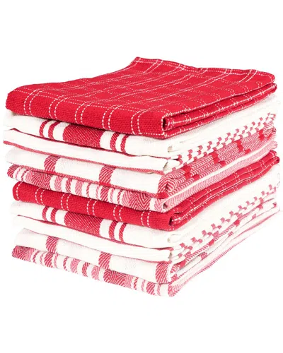 Kaf Home Assorted Flat Kitchen Towels Set Of 10 In Multi