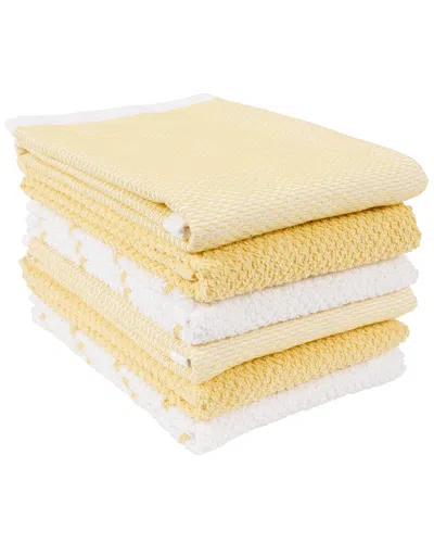 Kaf Home Ayesha Curry Mixed Utility Kitchen Towel Set Of 6 In Yellow