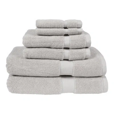 Kaf Home Canopy Lane 6 Piece Cotton Towel Set In Light Gray