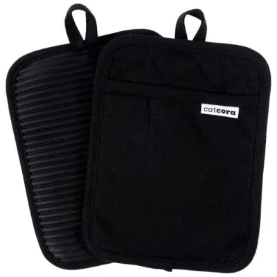 Kaf Home Cat Cora Silicone Pot Holder In Black
