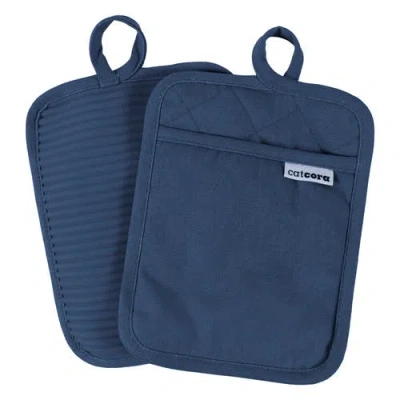Kaf Home Cat Cora Silicone Pot Holder In Blue