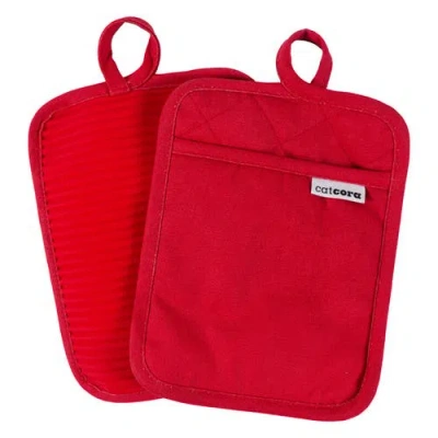 Kaf Home Cat Cora Silicone Pot Holder In Red