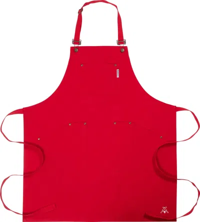 Kaf Home Cat Cora Stain Proof Adjustable Chef's Apron, 28 X 36-inch In Red
