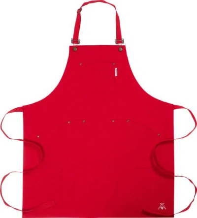 Kaf Home Cat Cora Stain Proof Adjustable Chef's Apron, 28 X 36-inch In Red