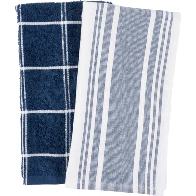 Kaf Home Cat Cora Terry Kitchen Towels, Set Of 2 In Navy