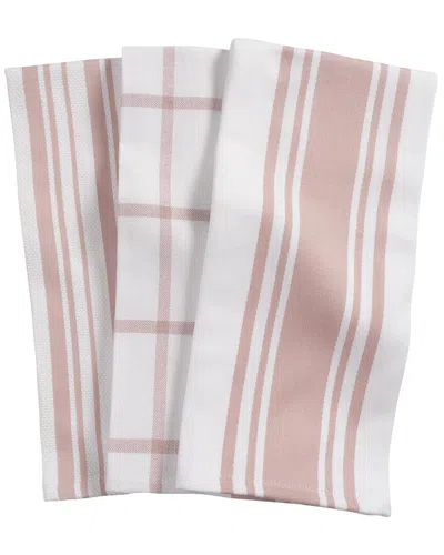 Kaf Home Centerband/basketweave Kitchen Towels Set Of 3 In Multi