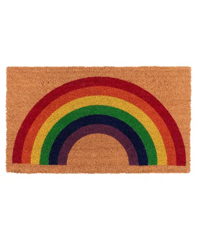 Kaf Home Coir Doormat, Rainbow In Beige