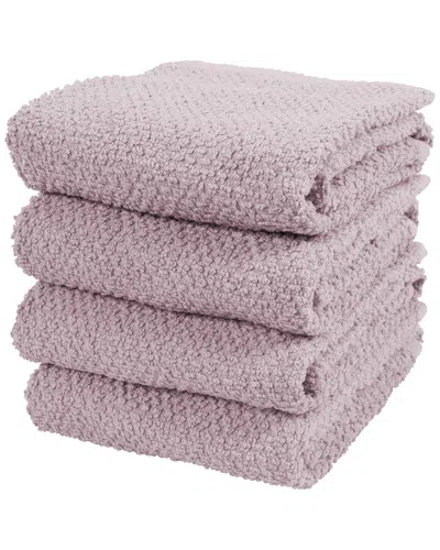 Kaf Home Deluxe Popcorn Terry Kitchen Towels Set Of 4 In Pink