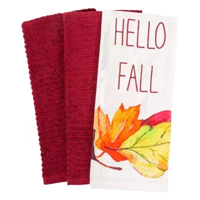 Kaf Home Hello Fall Tea Tower In White;red