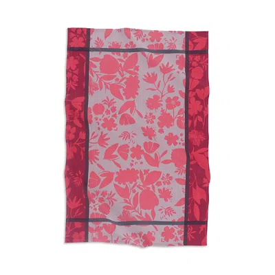 Kaf Home Jacquard Floral Kitchen Towels, Set Of 2 In Red