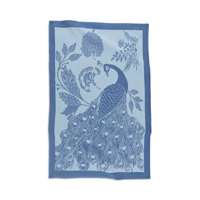 Kaf Home Jacquard Peacock Kitchen Towels, Set Of 2 In Blue