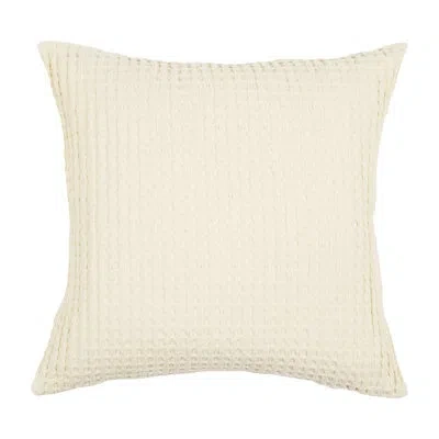 Kaf Home Jumbo Waffle Decorative Pillow 20" X 20" In Cannoli Cream