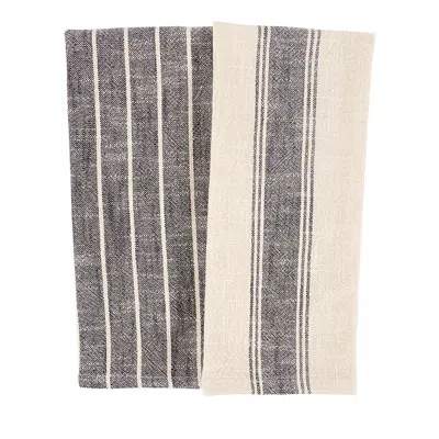 Kaf Home Kah Home Firenze Natural Washed Dish Towels, Set Of 2 In Multi
