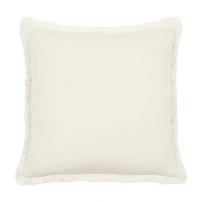 Kaf Home Lurex Garment Washed Flange/feather Filled Decorative Pillow, 20" X 20" In Silver