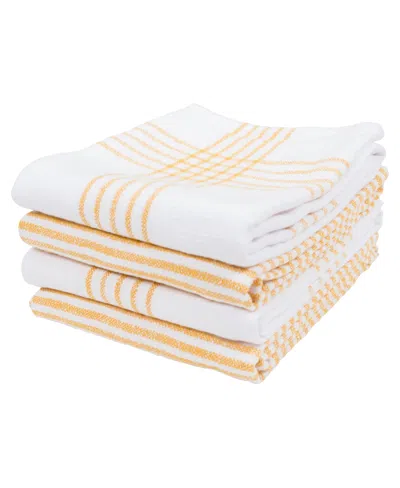 Kaf Home Monaco Relaxed Casual Cotton Slubbed Kitchen Towel Set Of 4 In Orange
