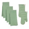 Kaf Home Monaco Kitchen Linen Bundle, Set Of 5 In Green