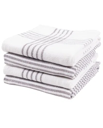 Kaf Home Monaco Relaxed Casual Cotton Slubbed Kitchen Towel Set Of 4 In Multi