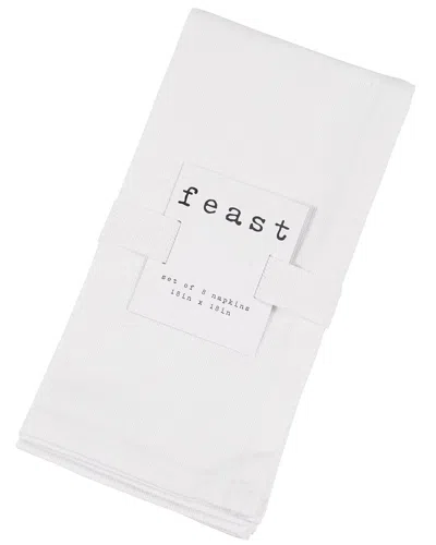 Kaf Home Overbrook Chambray Dinner Napkins Set Of 8 In White