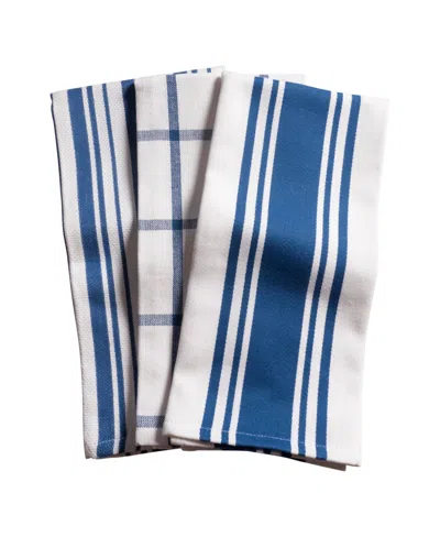 Kaf Home Pantry Cotton 3 Piece Kitchen Towel, 20" X 30" In Blue