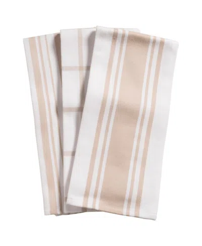 Kaf Home Pantry Cotton 3 Piece Kitchen Towel, 20" X 30" In Oatmeal