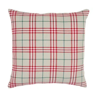 Kaf Home Plaid Cotton Throw Pillow In Green;gray;red