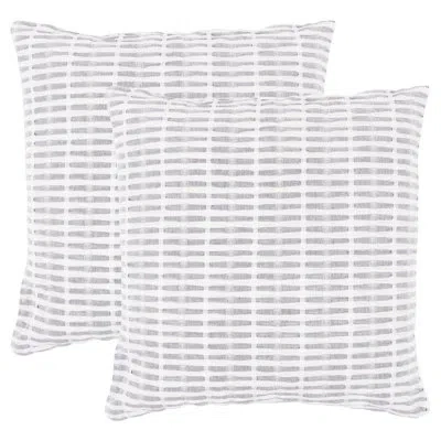 Kaf Home Pleated Please Square Cotton Pillow Cover In Gray