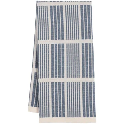 Kaf Home Rooted Sustainable Jacquard Terry Towel In Blue